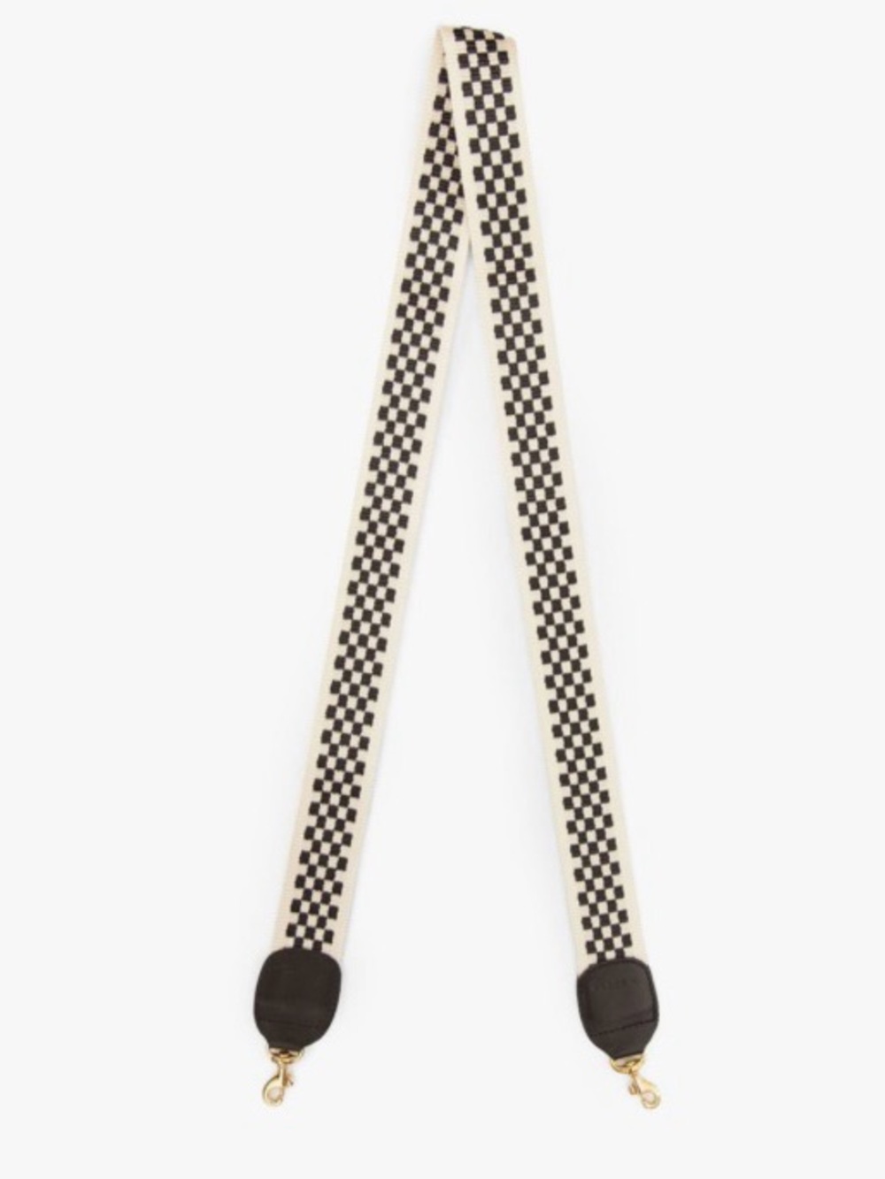 Clare V Checkerboard Black and Cream crossbody Bag Strap - Picture 2 of 5